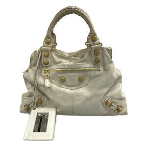 Balenciaga Motocross Giant Brief Bag white leather